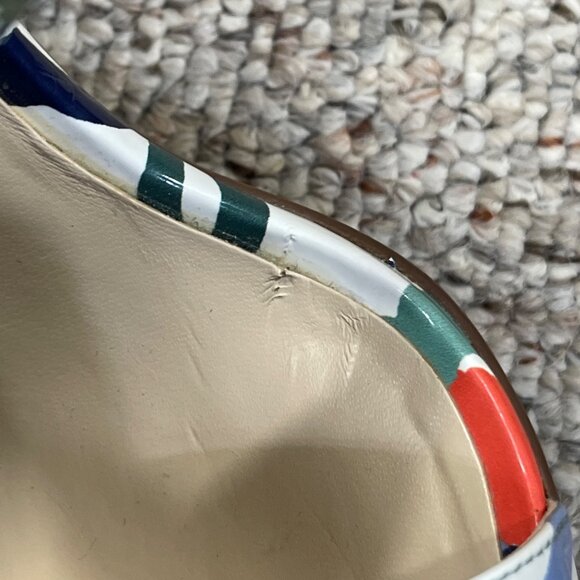 Nine West Brodea Strappy Sandals Heels Floral Size 6.5 Hook Loop Closure - Picture 11 of 13